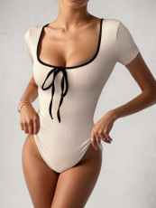 U Neck Sexy Short Sleeve Bodysuit GZJF-ZJ12013