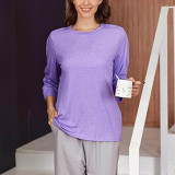 Solid Color Long Sleeve Loose Tops GYZY-6668
