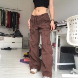 Loose Solid Color Drawstring Pants GZCF-6006