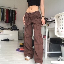 Loose Solid Color Drawstring Pants GZCF-6006