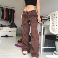 Loose Solid Color Drawstring Pants GZCF-6006