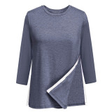 Solid Color Long Sleeve Loose Tops GYZY-6668