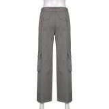 Loose Solid Color Drawstring Pants GZCF-6006