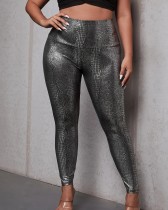 Hot Stamp Snake Print Slim Pants GFMA-25059