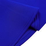 Plus Size V Neck Ruffles Big Swing Midi Dress GATE-565