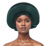Solid Color Bright Silk Stacked Wrap Hat PJDM-A206