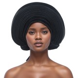 Solid Color Bright Silk Stacked Wrap Hat PJDM-A206