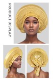 Solid Color Bright Silk Stacked Wrap Hat PJDM-A206