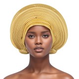 Solid Color Bright Silk Stacked Wrap Hat PJDM-A206