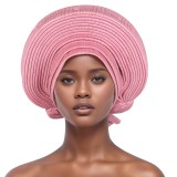 Solid Color Bright Silk Stacked Wrap Hat PJDM-A206