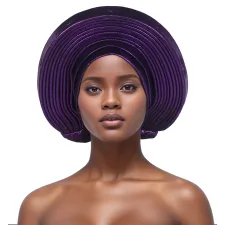 Solid Color Bright Silk Stacked Wrap Hat PJDM-A206