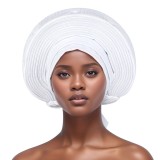 Solid Color Bright Silk Stacked Wrap Hat PJDM-A206