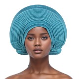 Solid Color Bright Silk Stacked Wrap Hat PJDM-A206