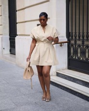 Loose Bat Sleeve Mini Dress GADE-8730