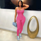 Solid Color Sling Backless Skinny Jumpsuit SFY-687