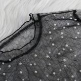 Sexy See-through Mesh Beaded Beach Club Dress (No Underwear)NY-9001