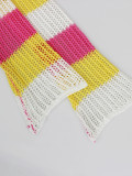 Multicolor Knits Long Sleeve Two Piece Skirts Set ZSD-0340