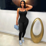 Solid Color Sling Backless Skinny Jumpsuit SFY-687