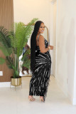 Sleeveless Print Tassel Skirts Two Piece Set QY-5228