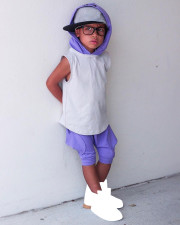 Kids Color Block Hooded Shorts 2 Piece Set GYMF-156