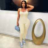 Solid Color Sling Backless Skinny Jumpsuit SFY-687