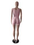 Solid Color Sports Casual Vest Shorts Two Piece Set GCNF-0209