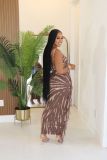 Sleeveless Print Tassel Skirts Two Piece Set QY-5228