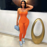 Solid Color Sling Backless Skinny Jumpsuit SFY-687