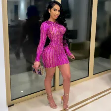 Bright Color Fashion Sexy Package Hip Nightclub Dress GXYF-H0060