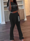 Print Short Sleeve T Shirt Pants 2 Piece Set GCNF-8787
