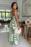 Sexy Print Sleeveless Wide Leg Pants 2 Piece Set GFDY-1329