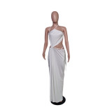 Plus Size Solid Color Drawstring Tie Up Two Piece Skirts Set QYXZ-9916