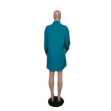 Plus Size Single Breasted Solid Color Cardigan Shirt QYXZ-9951