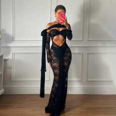 Sexy Solid Color Wrap Chest Two Piece Skirts Set XEF-K25D64920