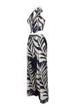 Sexy Print Sleeveless Wide Leg Pants 2 Piece Set GFDY-1329