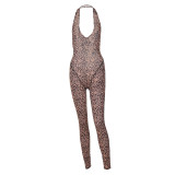 Pre Order: About 7 work days shipping Leopard Print Backless Jumpsuit YUEM-2025402