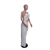 Plus Size Solid Color Drawstring Tie Up Two Piece Skirts Set QYXZ-9916