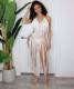 Solid Color Halterneck Tassel Dress OSM-4355