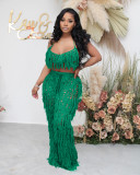 Sexy Tassel Crochet Hollow Out Two Piece Sets NYF-8115
