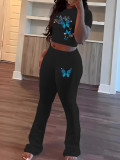 Print Short Sleeve T Shirt Pants 2 Piece Set GCNF-8787