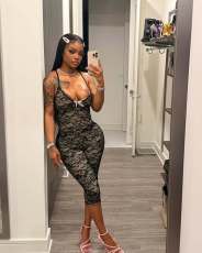 Pre Order: About 7 work days shipping Lace Sling Sexy Jumpsuit YUEM-30012