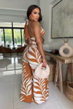 Sexy Print Sleeveless Wide Leg Pants 2 Piece Set GFDY-1329