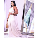 Plus Size Solid Color Drawstring Tie Up Two Piece Skirts Set QYXZ-9916