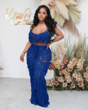 Sexy Tassel Crochet Hollow Out Two Piece Sets NYF-8115