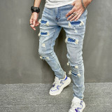 Men's Fashion Holes Slim Jeans GWBM-171