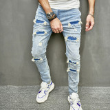 Men's Fashion Holes Slim Jeans GWBM-171