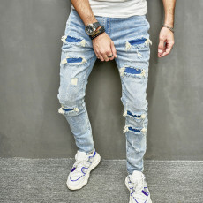 Men's Fashion Holes Slim Jeans GWBM-171
