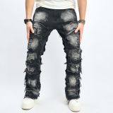 Men's Vintage Cat Whiskers Casual Straight Leg Jeans GWBM-4246