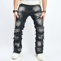 Men's Vintage Cat Whiskers Casual Straight Leg Jeans GWBM-4246