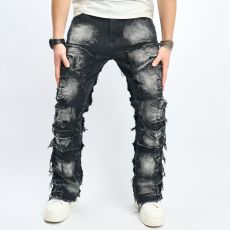 Men's Vintage Cat Whiskers Casual Straight Leg Jeans GWBM-4246